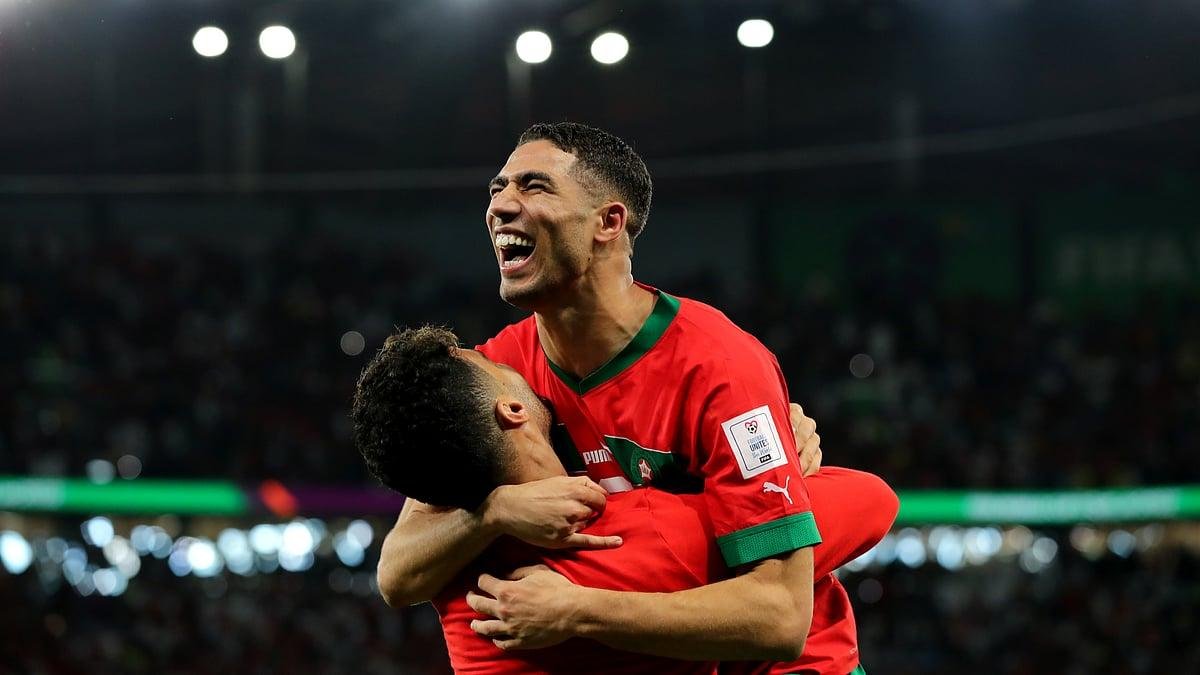 Hakimi celebrated a goal at World Cup